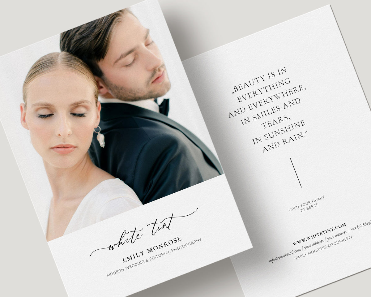 Canva Template Promo Card Flyer for wedding photographers make up artist