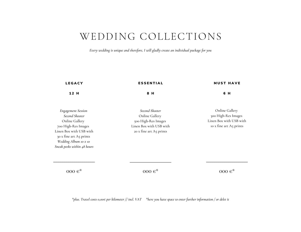 <i>canva</i><br>Wedding Photography Pricing Guide with Pre-Written Copy <br><i>modern romance</i>