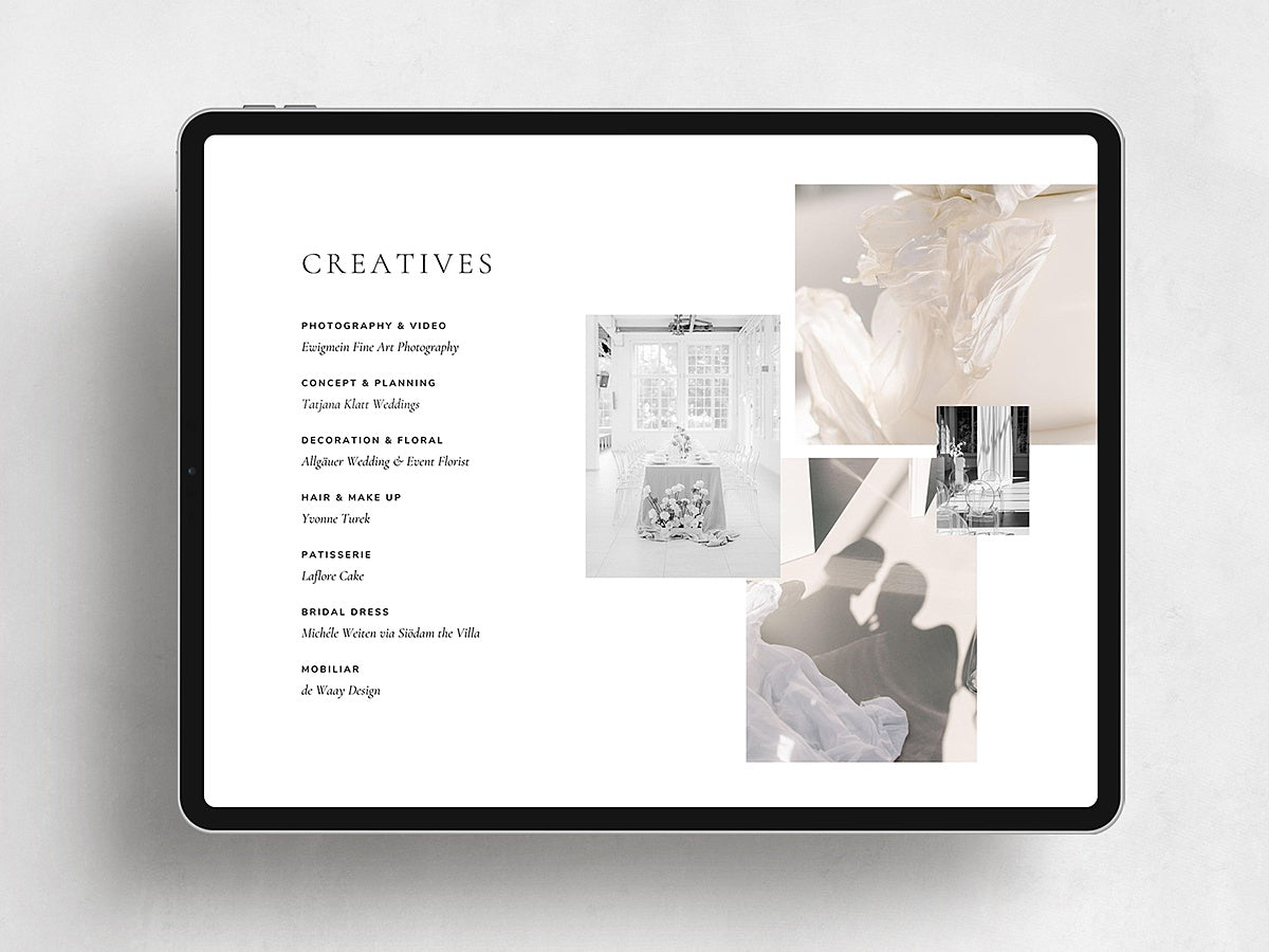 <i>canva</i><br>Concept Moodboard Template <br> for Wedding Photographers & Wedding Planners<br><i>modern romance</i>